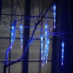 Коледни LED висулки падащ сняг 42 см. синя светлина