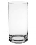 Прозрачна стъклена ваза - цилиндър