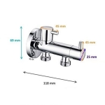 Комбиниран ъглов кран за биде 1/2\\\" Disflex