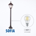 Градински фенер за външен монтаж Vivalux SOFIA PS005, E27 - червена патина, IP44
