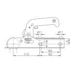 Лапа за ремарке с държач WINTERHOFF WW 8-G / 60 х 60 мм