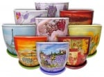 Керамична саксия с подложка DECOUPAGE Керамична саксия с подложка DECOUPAGE - N 3 - Ø 20 см