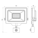 LED прожектор със сензор VIVALUX Shift черен - 6 400 К / 20 W