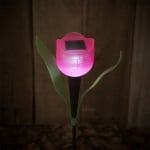 LED соларна лампа Lightex TULIP, 0.06W, 6000K, IP44, Розов