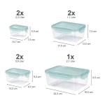 Комплект прозрачни пластмасови кутии за съхранение на храна GOURMETmaxx с клик цветни капаци - 7 броя