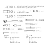 Комплект гедоре ½ ¼ 111 части Neo Tools