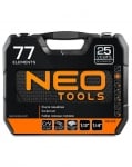 Комплект гедоре ½ ¼ 77 части Neo Tools