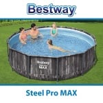 Сглобяем басейн с филтърна помпа BESTWAY Steel Pro MAX - 366 х 100 см - ДЪРВЕСЕН принт
