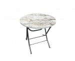 Сгъваема кръгла маса ∅ 70 см WHITE MARBLE