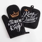Домакинска ръкавица с ръкохватка KING and QUEEN - черна