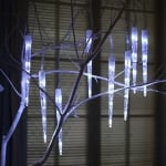 Коледни LED висулки падащ сняг 42 см. студено бяла светлина