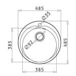 Неръждаема кръгла мивка KIBA Pyramis - 48 см