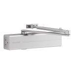Автомат за затваряне на врати ASSA ABLOY DC300 със зъбна рейка и свързващо рамо за еднокрили врати с ширина до 140 см - СРЕБРИСТ