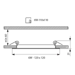Квадратен LED панел VIVALUX GRID ЧЕРЕН - 4 000 К / 6 W