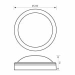 LED Плафониера MEZZO/R 18W IP65 - ЧЕРЕН