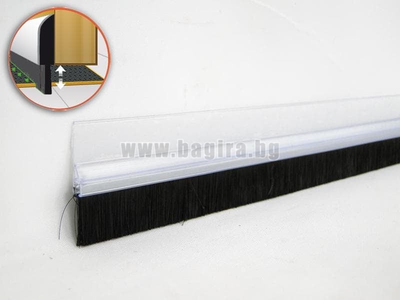 PVC уплътнител за врата с четка 1 м. прозрачен - GEKO | Bagira